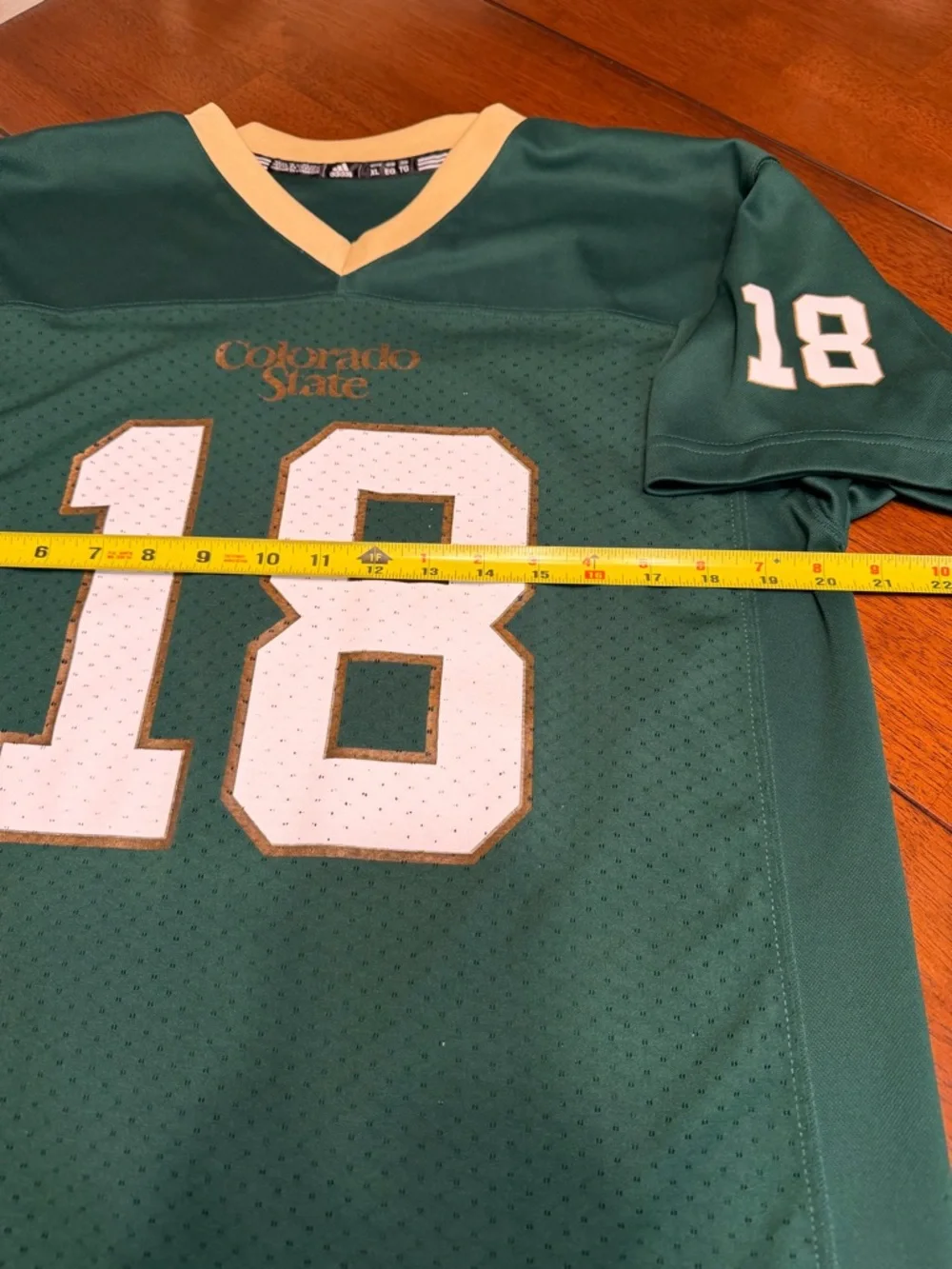 Colorado State University CSU Rams Football Jersey #18 Youth Sz XL 18-20 Adidas - Picture 7 of 10